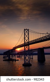 Chesapeake Bay Bridge At Sunset