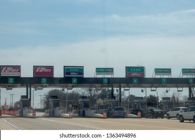 Chesapeake Bay Bridge Toll Booth Annapolis, MD/ USA 4-7-19 - The Ez-pass Toll Plaza Along Route 50 In Maryland.