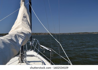 Chesapeake Bay Sailing On Mon Tresor Running Under Power As The Shoals In The Area May Create Issue Under Sail