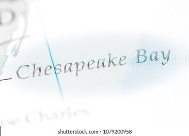 Chesapeake Bay, USA On A Map. 