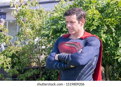 Cheshire, England - August 18th, 2019 : Chester Comic Con - Superman Cosplayer