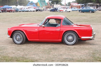 Cheshire,UK - August 5,2015:Triumph TR5 Classic Sportscar Arriving At A Classic Car Rally.