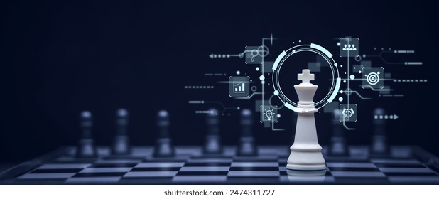 Chess board for business strategy and leadership assignment concept of team player or business team and leadership strategy or strategic planning and human resources organization risk management.