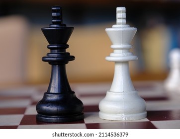  Chess Board. Close Up Of Figurines