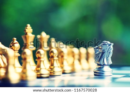 Chess board game, business competitive concept, strategy concept