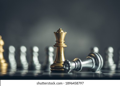 chess board game for ideas and competition and strategy, business success concept