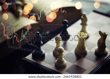 chess board game for ideas and competition and strategy, business success 