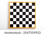 Chess board isolated on white background with clipping path. Wooden chess board. Top view