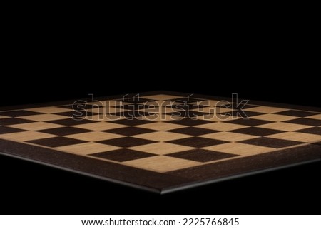 Chess board on black isolated