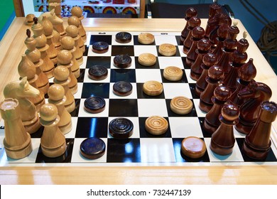 Chess And Checkers On The Same Board