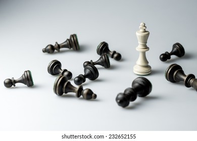 Chess Figure, Business Concept Strategy, Leadership, Team And Success