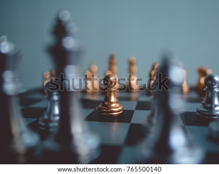 Chess game competition business concept ,  Fighting and confronting problems, threats from surrounding problems. Exhibited under the concept of games.