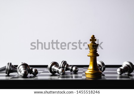 A chess king last stand as a true winner.Money game concept. Copy space. Сток-фото © 
