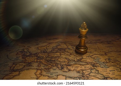 Chess king on the map of Russia.