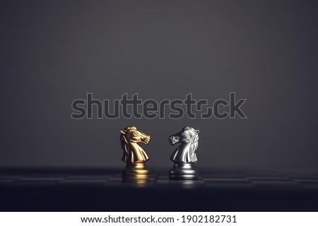 chess knight horse on the chessboard, stone background