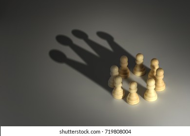 chess pawn circle with shadow shaped as a crown - Shutterstock ID 719808004