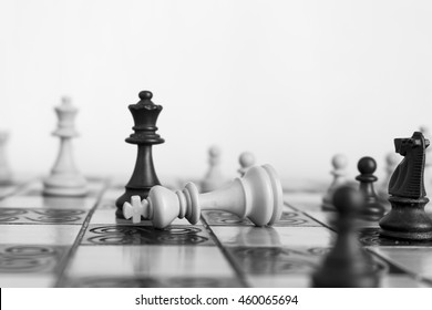 Chess photographed on a chessboard - Shutterstock ID 460065694