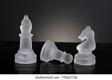 Chess Pieces On Aa Chess Board No People Stock Photo