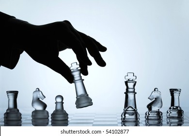 Chess Set Collection Represents Business Or Politic Strategy.