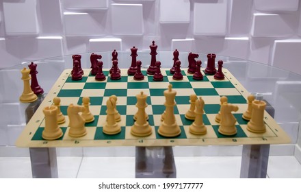 Chess Set Red And Natural