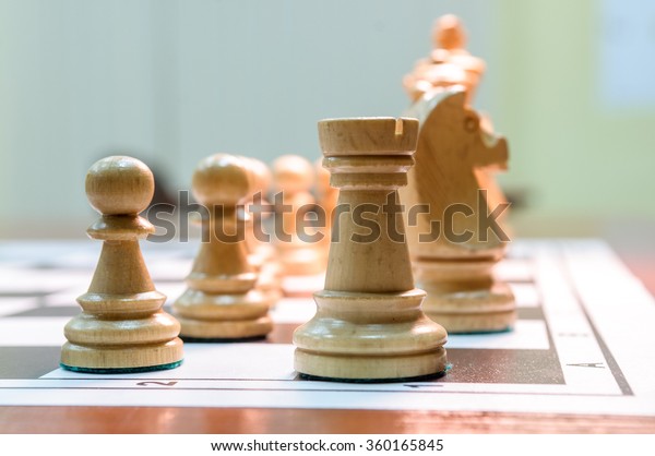 Chessboard Chess Pieces Pawn Rook Opening Stock Photo Edit Now 360165845