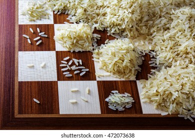 Chessboard With Exponential Growing Heaps Of Rice Grains, Concept Of Unlimited Growth