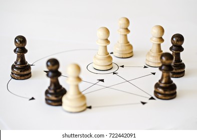 Chessmen - Figures Depicting Relations Between People, Social Behavior - Group Dynamics
