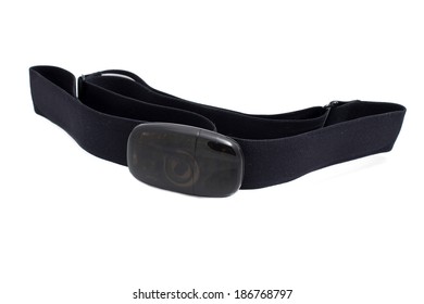 Chest Strap Of A Heart Rate Monitor On A White Background