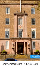 Chester, Cheshire, England, UK, Europe - April 19, 2019 : University Of Chester Riverside Campus The First Purpose-built Teacher Training College In The UK 