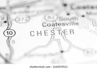 Chester. Pennsylvania. USA On A Geography Map