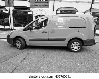 CHESTER, UK - CIRCA JUNE 2016: Royal Mail Car In Black And White