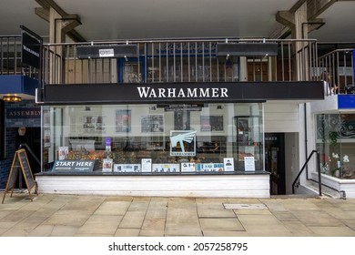 Chester, UK - October 9 2021: Warhammer shop in Chester town centre