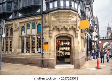 Chester, UK - October 9 2021: Sole Trader Show Shop In Chester Town Centre