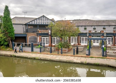 Chester, UK - October 9 2021: The Lock Keeper Pub, Canal Side, Chester