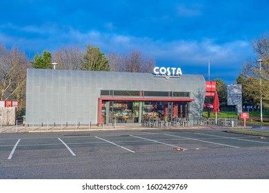 CHESTER, UNITED KINGDOM - DECEMBER 25th, 2019: Costa Coffee Cafe Store Front