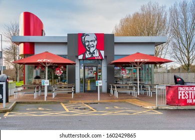 CHESTER, UNITED KINGDOM - DECEMBER 25th, 2019: KFC Resturant Store Front