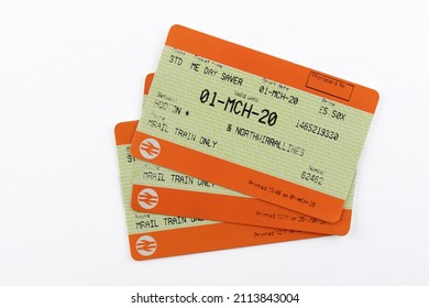 CHESTER, UNITED KINGDOM - JANUARY 23RD, 2022: National Rail Train Ticket