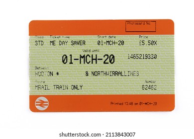 CHESTER, UNITED KINGDOM - JANUARY 23RD, 2022: National Rail Train Ticket