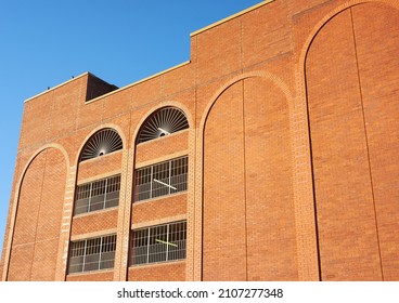 Chesterfield, Derbyshire, UK 01 14 2022 Modern Brick Town Car Park Building