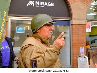 Chesterfield, UK 10 27 2022 Man In Old Army Uniform