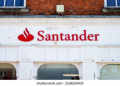 Chesterfield, UK- May 14, 2022: Santander Bank in Chesterfield England