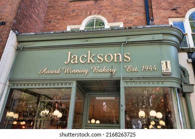 Chesterfield, UK- May 14, 2022: Jacksons award winning bakery in Chesterfield England