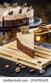 Chestnut Cake With Chocolate Mousse. Deliciouse Glutene And Sugar Free Dessert