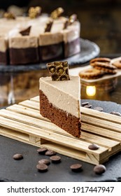 Chestnut Cake With Chocolate Mousse. Deliciouse Glutene And Sugar Free Dessert