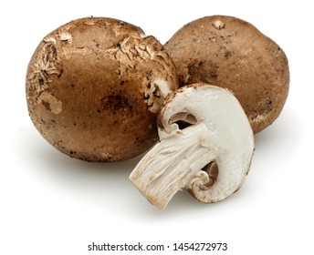 Chestnut Mushrooms Isolated On White Background