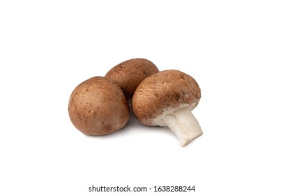 Chestnut Mushrooms Isolated On White Background