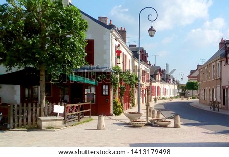 Cheverny village in France with french streets
