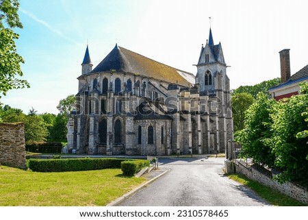 Chevet of the Collegiate Church of Our Lady of the Assumption in the rural town of Crécy la Chapelle in the French department of Seine et Marne in Paris Region