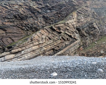 Chevron Folding Geology Cliffs Pebble Beach Stock Photo 1510993241 ...