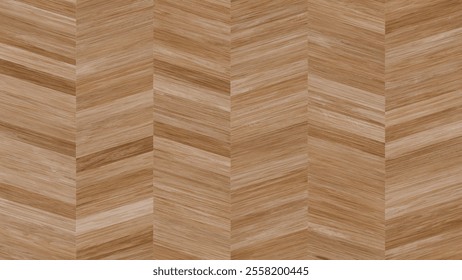 Chevron patterned wood texture featuring natural brown color and parallel alignment for decorative background. Ideal for creative projects, flooring inspiration or material presentation in minimalist